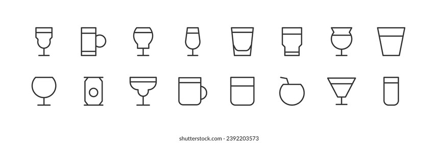 Premium pack of beverages line icons. Stroke pictograms or objects perfect for web, apps and UI. Set of outline signs