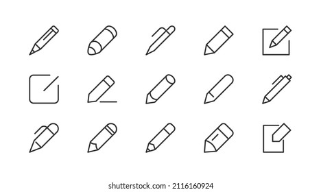 Premium pack of edit  line icons. Stroke pictograms or objects perfect for web, apps and UI. Set of 20 edit  outline signs. 