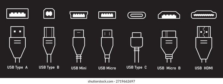 Premium pack of flash drive line icons. Stroke pictograms or objects perfect for web, apps and UI. 