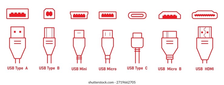 Paquete de Premium de iconos de línea de unidad flash. Pictogramas de trazo u objetos perfectos para Web, App e interfaz de usuario. 