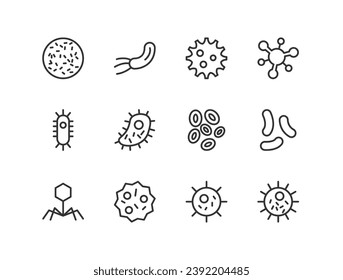 Premium pack of virus line icons. Stroke pictograms or objects perfect for web, apps and UI. Set of outline signs