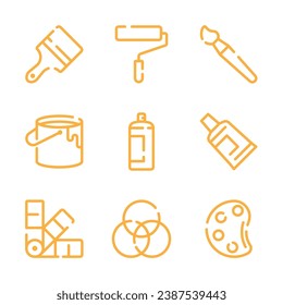 premium paint icon collection with 1 theme