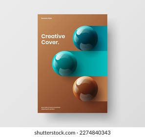 Premium pamphlet A4 vector design template. Simple realistic balls handbill illustration.