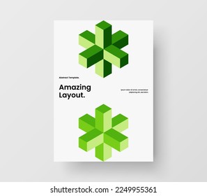 Premium pamphlet design vector illustration. Abstract mosaic shapes booklet template.