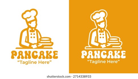Um logotipo de panqueca premium projetado para cafés de brunch de luxo e marca de café da manhã refinado.