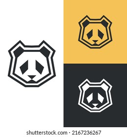 Premium panda bear face logo design
