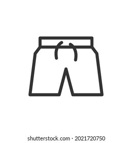 Premium pants line icon for app, web and UI. Vector stroke sign isolated on a white background. Outline icon of pants in trendy style.
