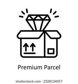 Premium Parcel Vector    outline Icon Design illustration. Shipping and delivery Symbol on White background EPS 10 File