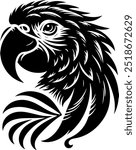 Premium Parrot Silhouette Vector – Perfect for Logos, Graphics, and Illustrations