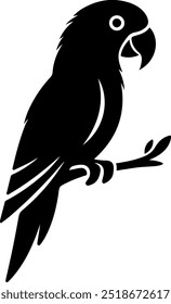 Premium Parrot Silhouette Vector – Perfect for Logos, Graphics, and Illustrations