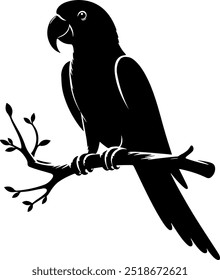 Premium Parrot Silhouette Vector – Perfect for Logos, Graphics, and Illustrations