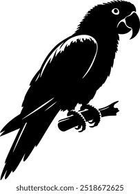 Premium Parrot Silhouette Vector – Perfect for Logos, Graphics, and Illustrations