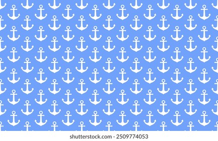 Premium Pattern | Cute anchor motif pattern vector illustration design.