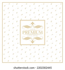 Diseño de patrones premium. Blanco con textura dorada. Paquete de portada de producto, Bolsa, Informe anual financiero para la plantilla de diseño de folletos para empresas. Ornamento vectorial clásico de azulejos. Textura dorada.