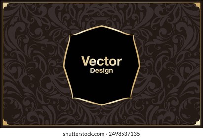 Patrón de primera calidad de oro negro cubierta decoración de fondo Elementos abstractos marco etiqueta