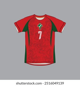 Patrón premium Jersey Sport Maqueta 2D Vector aislado
