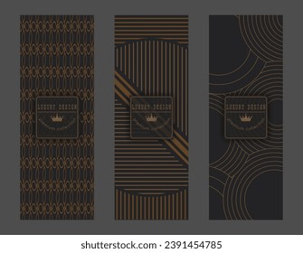 Premium pattern on a dark background. Exclusive luxury template for covers, interior, packaging and creative ideas