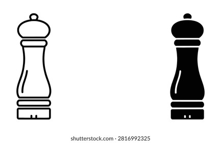Premium Pepper mill icon for kitchen and cooking branding Vector Icon Isolated on White Background