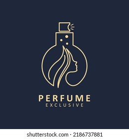 logotipo de perfume premium con diseño de arte de línea, clásico y sencillo.