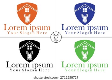 Premium Pet House Shield Logo Modern Kangaroo Emblem for Real Estate Pet Care Security Brands