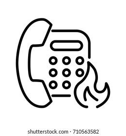 Premium phone icon or logo in line style. High quality sign and symbol on a white background. Vector outline pictogram for infographic, web design and app development.