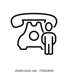 Premium phone icon or logo in line style. High quality sign and symbol on a white background. Vector outline pictogram for infographic, web design and app development.