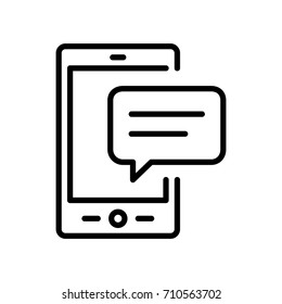 Premium phone icon or logo in line style. High quality sign and symbol on a white background. Vector outline pictogram for infographic, web design and app development.