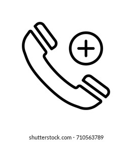 Premium phone icon or logo in line style. High quality sign and symbol on a white background. Vector outline pictogram for infographic, web design and app development.