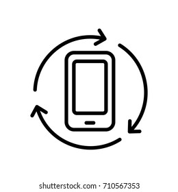 Premium phone icon or logo in line style. High quality sign and symbol on a white background. Vector outline pictogram for infographic, web design and app development.