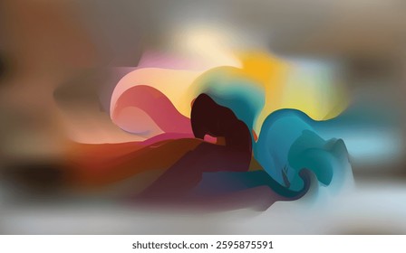 Premium Photo  A colorful mountain with a mountain in