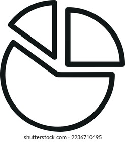 Premium pie chart line icon for app, web and UI. Vector stroke sign isolated on a white background. Outline icon of pie chart in trendy style.
