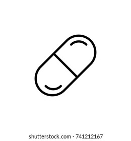 Premium pill icon or logo in line style. High quality sign and symbol on a white background. Vector outline pictogram for infographic, web design and app development.