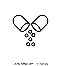 Premium pill icon or logo in line style. High quality sign and symbol on a white background. Vector outline pictogram for infographic, web design and app development.