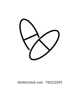 Premium pill icon or logo in line style. High quality sign and symbol on a white background. Vector outline pictogram for infographic, web design and app development.