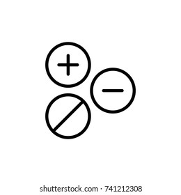 Premium pill icon or logo in line style. High quality sign and symbol on a white background. Vector outline pictogram for infographic, web design and app development.