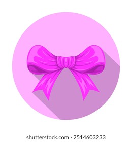 Premium Pink Bow Tie Decoration in Flat Cartoon Style. High-Quality Luxury Dicky Bow, Ribbon, or Gift Icon Isolated on White , Editable and Scalable Vector for Graphic Design and Decor Elements