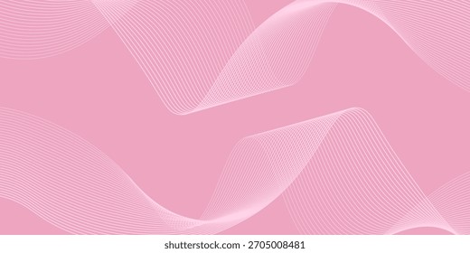 Curvas de onda de líneas rosadas de Premium con fondo abstracto de gradiente suave. Moderno