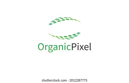 Diseño de logotipo ecológico fresco combinado en píxeles premium