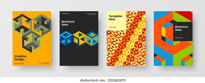 Colección de diseño vectorial de diseño de carteles A4 premium. Composición del concepto de las baldosas geométricas coloridas.