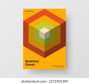 Premium placard design vector layout. Vivid mosaic tiles company cover concept.