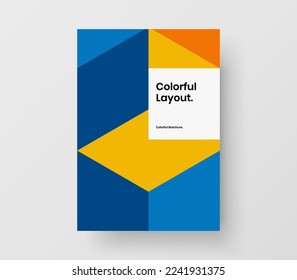 Premium placard design vector template. Bright mosaic pattern leaflet illustration.