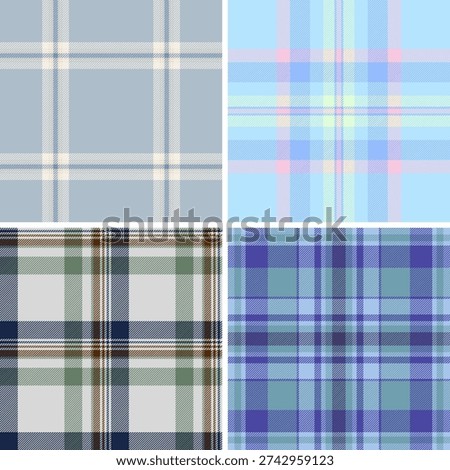 Premium plaid collection aimed at textile designers. Sophisticated tartan spacing supports fabric repeats. Vector detail remains accurate.