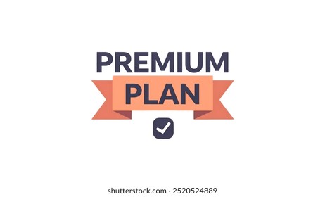 PREMIUM PLAN creative banner,minimalistic flat vector illustration,plain background