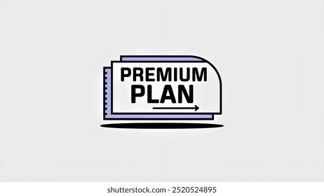 PREMIUM PLAN creative banner,minimalistic flat vector illustration,plain background