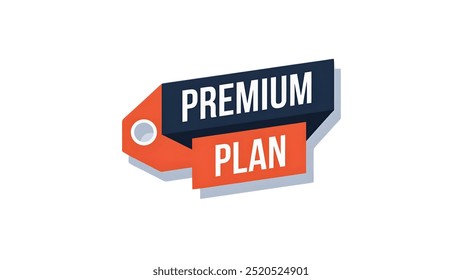 PREMIUM PLAN creative banner,minimalistic flat vector illustration,plain background