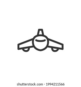 Icono de línea de avión premium para aplicación, web y interfaz de usuario. Signo de trazo vectorial aislado en un fondo blanco. Icono de contorno del plano en estilo moderno.