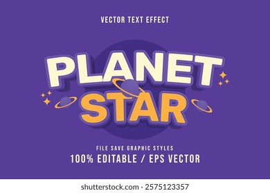 Premium Planet Star text effects can be edited again, suitable poster, template.