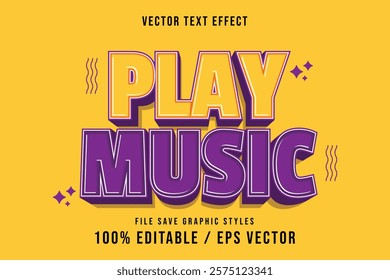 Premium Play Music text effects can be edited again, suitable poster, template.