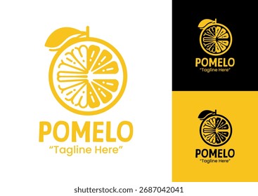 Ein Premium-Pomelo-Logo-Emblem für tropische Geschäfte, Saftmarken und Wellness-Identität.