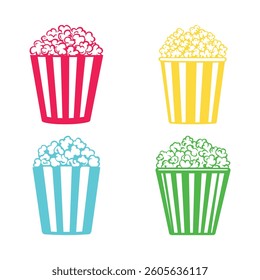 Premium popcorn Icon set. High Quality Vector Icons for Web, UI, and Branding